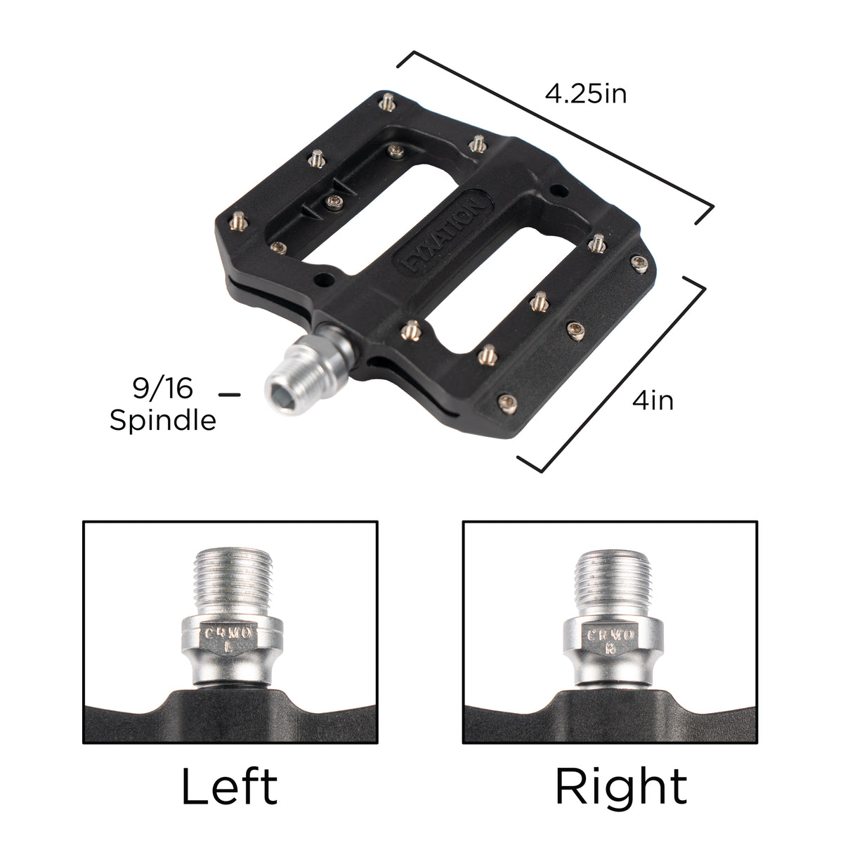 Fyxation Gates Fin Plate-Forme Pédale, Noir